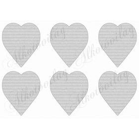 Hullámkarton mintás szívek szürkés árnyalatban - 6 db