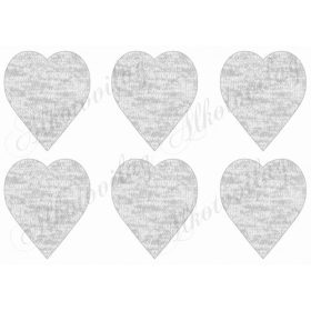 Kötött mintás szívek szürkés árnyalatban - 6 db
