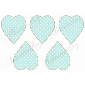 Pöttyös zöld szívek barna kerettel