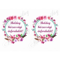 Virágos keretek boldog házassági évfordulót felirattal