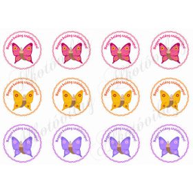 Pillangók - NAGYON BOLDOG SZÜLETÉSNAPOT felirattal