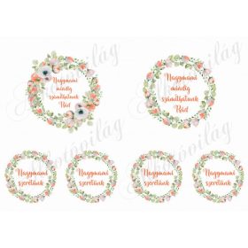   Nagymami mindig számíthatunk rád felirat virágos koszorúkban 9,5 cm