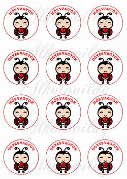 Cuki tatica EKG jellel - HŐS VAGYOK és ÜGYES VAGYOK felirattal - KICSIBEN