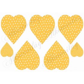 Pöttyös, sárga szívek