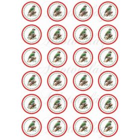 Kokárdák három féle madárkával 4 cm