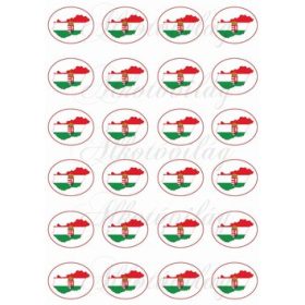   Ovális kokárdák Magyarországgal, címerrel - 4,5 x 3,5 cm