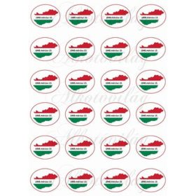   Ovális kokárdák Magyarországgal, felirattal - 4,5 x 3,5 cm