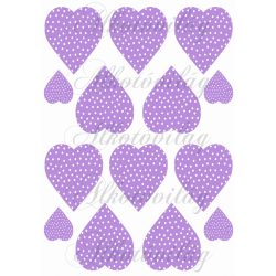   Levendula csokrok pillangókkal lila pöttyös szívekben - KICSIBEN, HÁLULJA