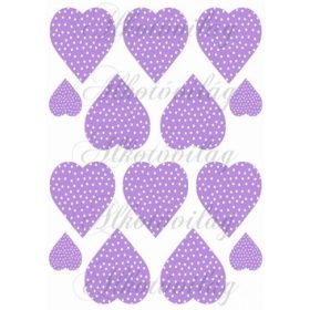   Levendula csokrok pillangókkal lila pöttyös szívekben - KICSIBEN, HÁLULJA