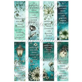 Ballagási idézet kékes-zöldes könyvjelző alapokon