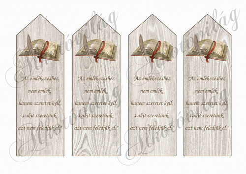Fa erezetes könyvjelzők ballagási idézettel - Az emlékezéshez