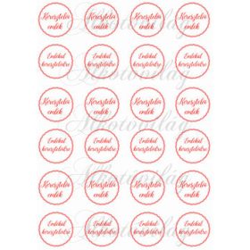 Keresztelői emlék piros csavart körökben