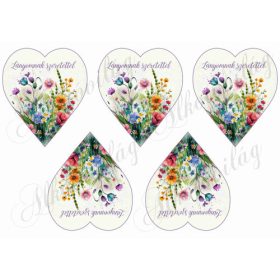   Kézzel festett mezei virágok szíveken - LÁNYOMNAK SZERETETTEL felirattal