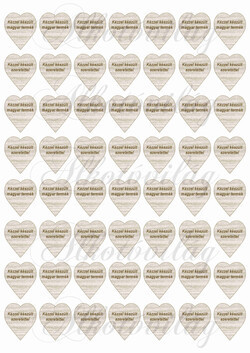 Mini szívek - Kézzel készül magyar termék és szeretettel felirattal - 3 cm