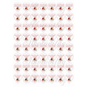   Mini szívek kalocsai mintával - Kézzel készül magyar termék és szeretettel felirattal - 3 cm