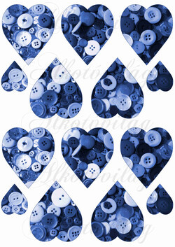 Szívek kék árnyalatú gombokkal - KICSIBEN