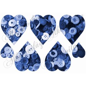 Szívek kék árnyalatú gombokkal