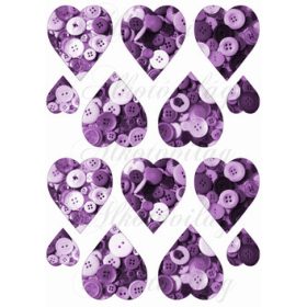 Szívek lila árnyalatú gombokkal - KICSIBEN