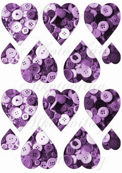 Szívek lila árnyalatú gombokkal - KICSIBEN