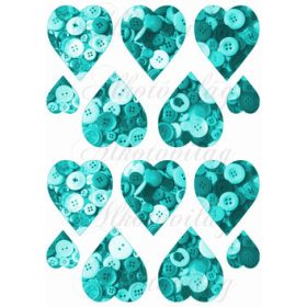 Szívek menta árnyalatú gombokkal - KICSIBEN