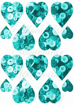 Szívek menta árnyalatú gombokkal - KICSIBEN