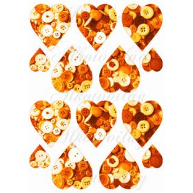 Szívek narancssárga árnyalatú gombokkal - KICSIBEN