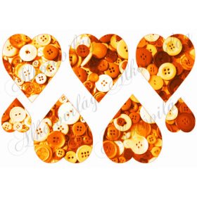 Szívek narancssárga árnyalatú gombokkal