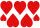 Piros szívek fehér pöttyökkel - 10,5x9 cm