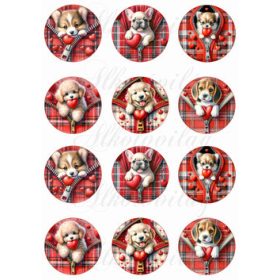 Cuki kutyusok zippzárban - VALENTIN napra - 6 cm