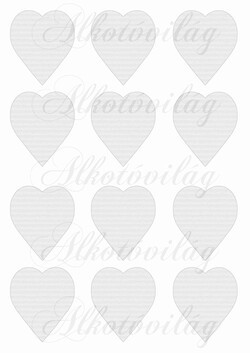 Kereszt rózsákkal 6,5 cm magas szíveken - HÁTULJA - szürkés