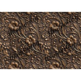 3D virágos minta fémes színben