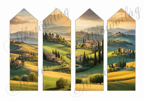 Könyvjelzők Toszkán tájakkal - 16,5 x 5,5 cm