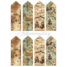 Könyvjelzők térképrészletekkel - 13 x 4,3 cm