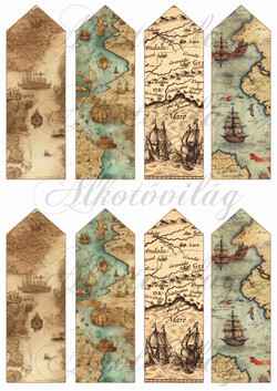 Könyvjelzők térképrészletekkel - 13 x 4,3 cm