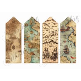 Könyvjelzők térképrészletekkel - 16,5 x 5,5 cm