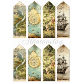 Könyvjelzők térképrészletekkel 2 - 13 x 4,3 cm