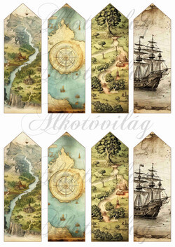 Könyvjelzők térképrészletekkel 2 - 13 x 4,3 cm