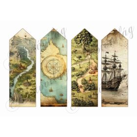 Könyvjelzők térképrészletekkel 2 - 16,5 x 5,5 cm