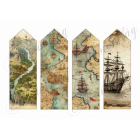 Könyvjelzők térképrészletekkel 3 - 16,5 x 5,5 cm