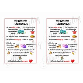 Nagymama házirendje - 11 x 16 cm