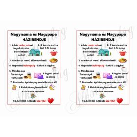 Nagymama éa Nagypapa házirendje - 11 x 16 cm