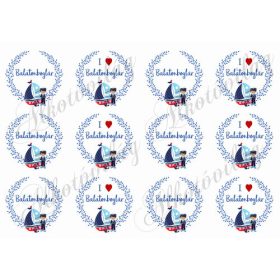 Balatonos koszorúk - BALATONBOGLÁR felirattal - 6 cm