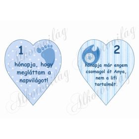   Mérföldkő kártyák születéshez 1-2 hó FIÚS - 14 cm magas