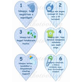   Mérföldkő kártyák születéshez 1-6 hó FIÚS - 2. változat