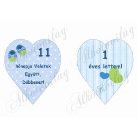   Mérföldkő kártyák születéshez 11-12 hó FIÚS - 14 cm magas