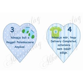   Mérföldkő kártyák születéshez 3-4 hó FIÚS - 14 cm magas