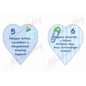  Mérföldkő kártyák születéshez 5-6 hó FIÚS - 14 cm magas