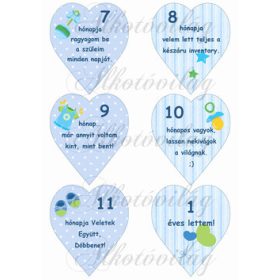   Mérföldkő kártyák születéshez 7-12 hó FIÚS - 2. változat