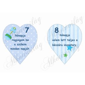   Mérföldkő kártyák születéshez 7-8 hó FIÚS - 14 cm magas