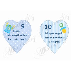   Mérföldkő kártyák születéshez 9-10 hó FIÚS - 14 cm magas